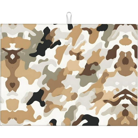 

PRIYAL Miltary Camo Camouflage Dish Drying Mat for Kitchen Countertop Drying Mat 18x24 Inch Absorbent Dish Drainer Mats for Under Rack Dish Drying Pad for Home Coffee Bar Decor