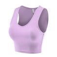 thumbnail image 3 of FashionMille Women Casual V Neck Ribbed Knit Sleeveless Cami Crop Tank Top, 3 of 5