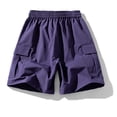 thumbnail image 4 of EOYWHK Mens Work Shorts with Pockets Elastic Waist Stretchy Work Shorts for Men Soft Lightweight Breathable for Casual Lounge Home Purple, Size L, 4 of 7