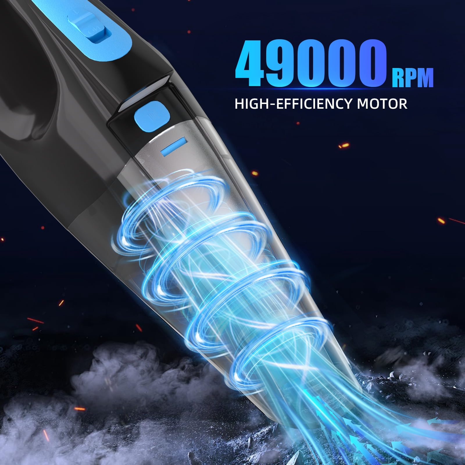 ATUPEN Car Vacuum Cleaner, 9000PA Suction Car Dusters LED Light Home Office Sofa Pet Hair Car Accessories