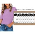 thumbnail image 6 of Womens Crewneck Short Sleeve Sweaters Tops Ribbed Pullover Sweater Blouse Soft Slim Fit Knit Sweater, 6 of 6