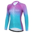 thumbnail image 3 of Maillot de ciclismo colorido de manga larga para mujer, ropa de ciclismo de equipo profesional, maillot de bicicleta de montaña de otoño, camiseta de ciclismo transpirable, 3 of 5
