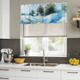 thumbnail image 5 of 2 Pack Valances for Windows, Blue Green Spring Window Valances for Living Room/Bedroom/Bathroom, Watercolor Flower Trees Nature Landscape Light Filtering Kitchen Curtain Valance 42"W x18" L, 5 of 9