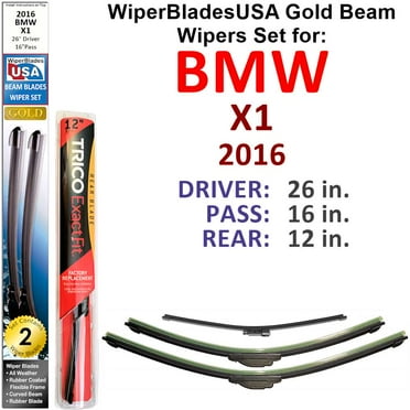 2016 BMW X1 Beam Wiper Blades Wipers WBUSA (Set of 3) w/Rear Wiper