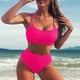 thumbnail image 2 of Conjunto de Bikini Sexy Gibobby Mujer Estampado sólido Cintura alta Push Up, 2 of 5