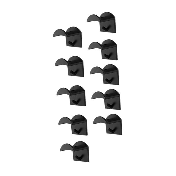 10 piezas de perchero organizador de sombreros para guardar y exhibir sombreros, colgador de pared portátil Negro