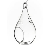 WGV Clear Hanging Pear Glass Terrarium / Candle Holder - 3" Wide x 5.5" Height, Good quality Terrarium - 1 Pc