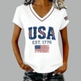 thumbnail image 2 of CONZONE Womens Usa 250Th Anniversary T-Shirts Short Sleeve Independence Day T Shirts for Women Casual V Neck Patriotic Usa Letter Graphic Lightweight Tees Soft Cozy Dailywear, 2 of 4
