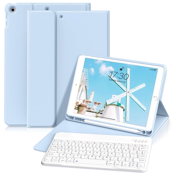 Funda con Teclado KVTVOU para iPad 10.2" 7ª-9ª Generación Inalámbrica