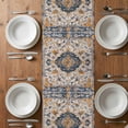 thumbnail image 5 of Boho Chic Ethnic Table Runner 70 Inches Long, Orange Blue Vintage Tribes Cotton Linen Table Runners Dresser Scarves, Decorative Fabric Tabletop Scarf Furniture Cover for Home Dinner Party 13"x70", 5 of 9