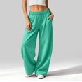 thumbnail image 3 of Womens Barrel Sweatpants, Baggy Wide Leg Lounge Pants Drawstring Elastic Waist Soft, 3 of 7