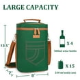 thumbnail image 5 of Tirrinia Insulated 4 Bottle Wine Carrier Tote Cooler Bag for Travel Picnic Padded Champagne Glass Carrying Case Leather, 5 of 7