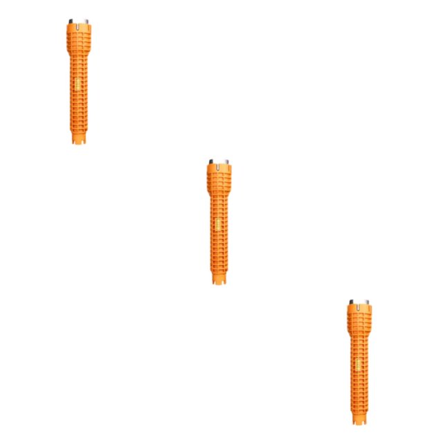 Decodeary Sink Installer Antislip Flume Basin Wrench Tool Wear-resistant Key Repair Plumbing Kitchen Hand Tools Orange 3Set