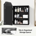 thumbnail image 4 of Soges 24"x16" Bathroom Medicine Cabinet with Mirror, Wall Mounted Bathroom Storage with Recessed/Surface Mount Options, Black Metal Frame with Distressed Finish, Easy Installation, 4 of 11