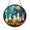 Acrylic 3.5 Inch, variant on Round Stained Glass Science Window Decor Featuring Microscope and Laboratory Elements, Decorative Academic Art