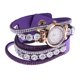 thumbnail image 5 of Reloj de pulsera de cuero Duoya Reloj de pulsera de cuarzo con diamantes de imitación (púrpura) Tmvgtek Para estrenar, 5 of 6