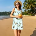 thumbnail image 3 of Balery Duck Animals Farm Vestidos de verano para mujer con estampado: vestido holgado sin mangas, vestido playero informal y cómodo para días calurosos., 3 of 7