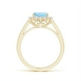 thumbnail image 2 of Angara Natural 1.4 Ct. Aquamarine with Diamond Halo Ring in 14K Yellow Gold for Women (Ring Size: 3), 2 of 8