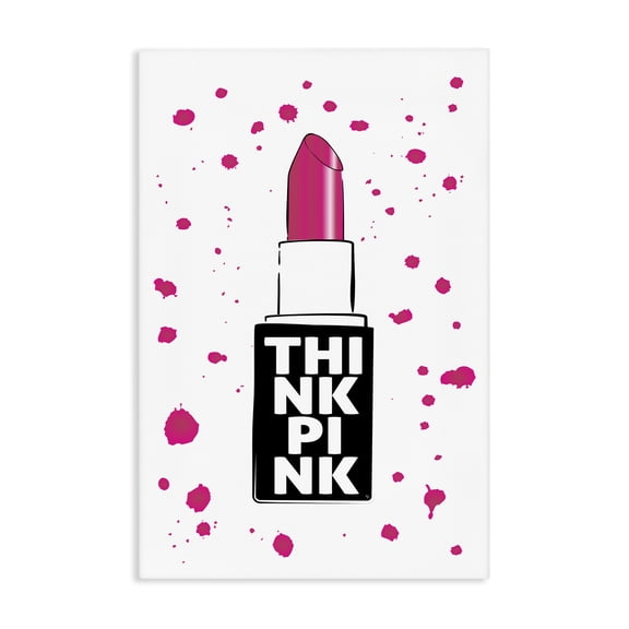 Stupell Industries Art Deco Think Pink Lipstick Canvas Art, 16 x 24, by Martina Pavlova