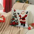 thumbnail image 4 of Christmas Pillow Covers 18x18 Set of 4 Santa Snowman Snowflake Farmhouse Christmas Decorations Let It Snow Winter Holiday Pillows Decorative Throw Cushion Case for Sofa, 4 of 6