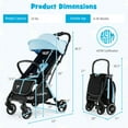 thumbnail image 3 of Yardi Yard One-Hand Folding Portable Lightweight Baby Stroller with Aluminum Frame-Blue, Toddler Stroller for Infant & Toddler, 3 of 10
