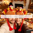 thumbnail image 6 of Adult Thanksgiving Turkey Hat Cartoon Plush Headwear Holiday Party Cap for Men Women One Size, 6 of 7
