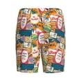 thumbnail image 4 of Rocae Retro Summer Stamp for Men's Soft Sleep Pajama Shorts, Waistband and Pockets, 4 of 9