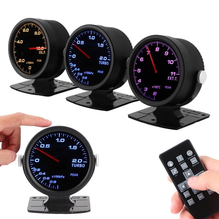 12v 25inch 60mm Car Auto Racing Led Turbo Boost Gauge Vacuum Pressure Bar Meter