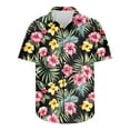thumbnail image 4 of ZCFZJW Summer Men's Hawaiian Shirt Big and Tall Regular Fit Short Sleeve Floral Print Button Down Shirts Tropical Vacation Beach Shirts Tops Multicolor#20 XXXL, 4 of 5