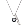 thumbnail image 1 of Delight Jewelry Silvertone White Paw on Black Disc Silvertone Best Friends Forever Bar Charm Necklace, 23", 1 of 4