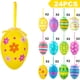 thumbnail image 2 of 24 huevos de Pascua de plástico simulados para colgar, decoración del hogar, para fiestas, pintados, 2 of 6