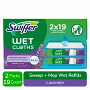 2X - Swiffer Sweeper Wet Mopping Cloth Refills with Febreze Freshness, Lavender Scent