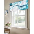 thumbnail image 6 of Marble Ripple Curtain Valances for Windows, Blue White Marble Lines Abstract Art Kitchen Valance Window Treatment, Light Filtering Block Curtains for Bathroom/Bedroom/Living Room 60'' x 18'', 6 of 9
