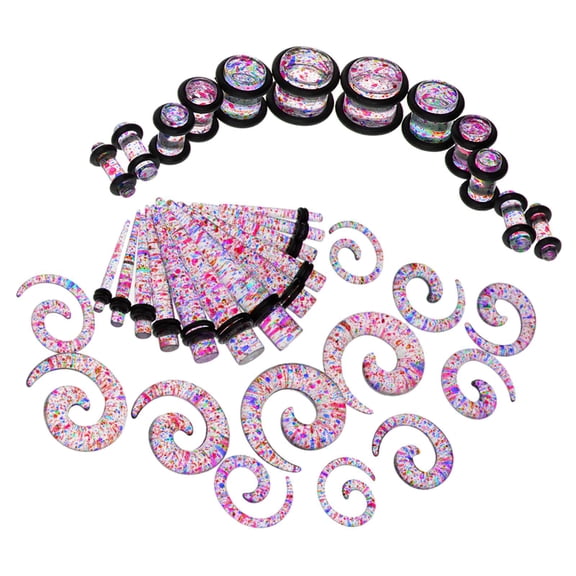 36pcs Acrylic Spiral Tapers Tunnels & Ear Stretching Starter