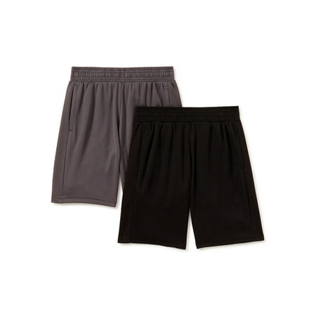 Athletic Works Boys Core Performance Shorts, Sizes 4-18 & Husky, 2-Pack