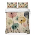 3 Piece Summer Bed Quilt Set Queen Size,Spring Floral Watercolor ...