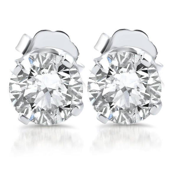 Pompeii 1.10ct Diamond Studs 14k White Gold Clarity (E,SI(2)-I(1))