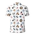 thumbnail image 3 of Vsdgher Cartoon Animals Print Men's Short Sleeve Stretch Polo Shirt, Moisture-Wicking Performance Polo Shirt, 3 of 8