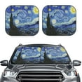 thumbnail image 2 of Hirioo The Starry Night for 2PCS Windshield Sun Shade Foldable | Front Windshield Shade for Sun, Heat and UV Rays-Large, 2 of 6