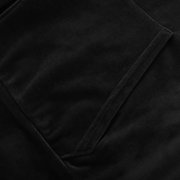 Women's Velour Hooded Jacket Long Sleeve Full Zip Outerwear Soft Warm Velvet Jacket with Side Pockets Black S