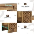 thumbnail image 5 of Demi Bonn 70" Bohemian Handcrafted Wooden Console Table, Entryway Side Table with Elegant Carvings for Living Room, Brown, 5 of 8