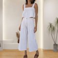 thumbnail image 2 of Algodón Sling Top Pantalones Sin mangas Señoras Loose Fit Estilo vintage Traje de vacaciones FLhrweasw Nuevo, 2 of 7