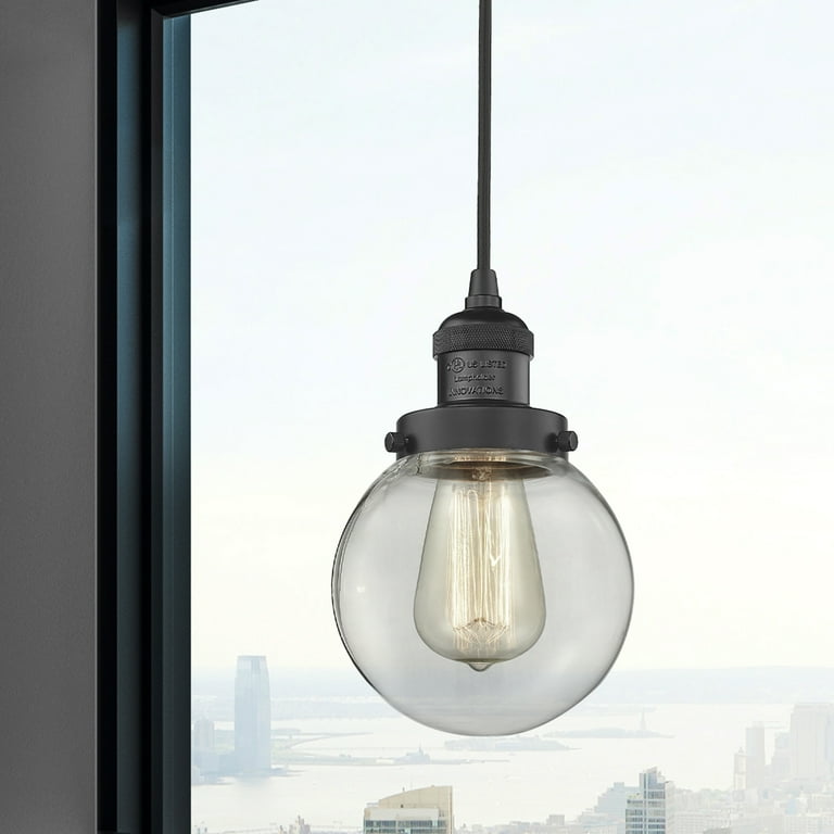 Smoke Glass Industrial Mini Pendant Light - Black Finish, Translucent Shade, Adjustable Height 25.875" To 61.875", Requires T30 Bulb