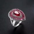 thumbnail image 5 of 8*13mm Rose Red Marquise Cut Water Drops CZ 925 Silver Womens Ring Sz 6 7 8 9 10, 5 of 5