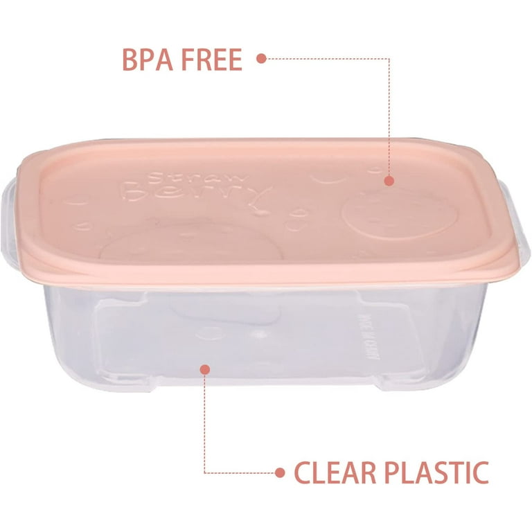 Food Storage Containers with Lids - Plastic Nesting Containers for Food -  BPA Free Stackable Storage Containers for Kitchen - Pink Microwave Safe Leftover  Container Set 