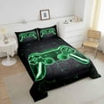 thumbnail image 2 of YST Gamer Comforter Set for Kids Boys Teens Queen Size Game Controller Comforter 3Pcs Gaming Gifts Bedding for All Season(King,Green) Boys, 2 of 6