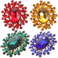 thumbnail image 1 of 4 Pcs Broche Style Vintage Mode Broche en Pierre Précieuse Simulée Broche Décorative, 1 of 9