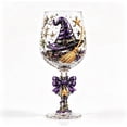 thumbnail image 2 of Halloween Wine Goblets,Clear Stemmed Glass with Witch Hat and Star Pattern Decor,for Festival Dinner Table and Holiday Party Supplies, 2 of 5
