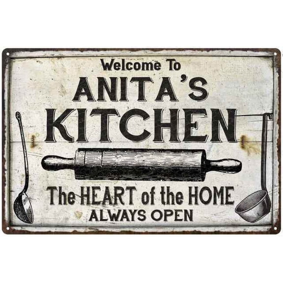 ANITA'S Kitchen Farmhouse Sign 8 x 12 High Gloss Metal 208120033139
