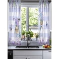 thumbnail image 2 of Purple Flowers Sheer Curtains 54 Inch Length 2 Panels Set for Living Room/Bedroom, Weeping Spring Floral Bicycle Checkered Kitchen Curtains Grommet Semi-Sheer Curtains Window Treatments 42"x54"x2, 2 of 7